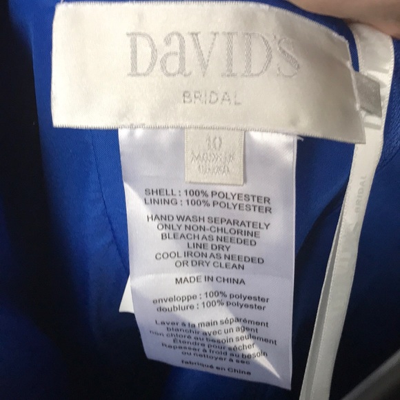 David’s Bridal royal blue strapless gown - Picture 2 of 2